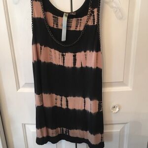 Vintage Wilster Black and  Pink Tie-Dye Women's Tank Top